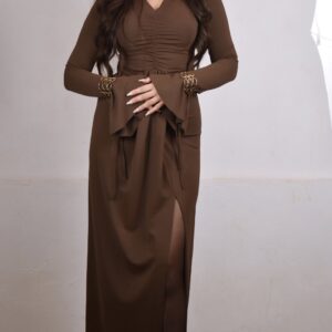 Mακρύ φόρεμα με μανίκια καμπάνα