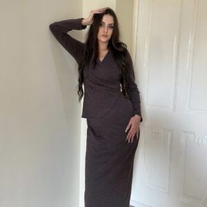 Κρουαζέ Φόρεμα με Χρυσή Λεπτομέρεια